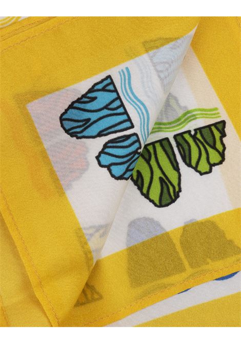 Silk Handkerchief In Yellow With Multicoloured Faraglioni Pattern 813 (OTTO TREDICI) | FARAGLIONI MULTI /MGIALLO